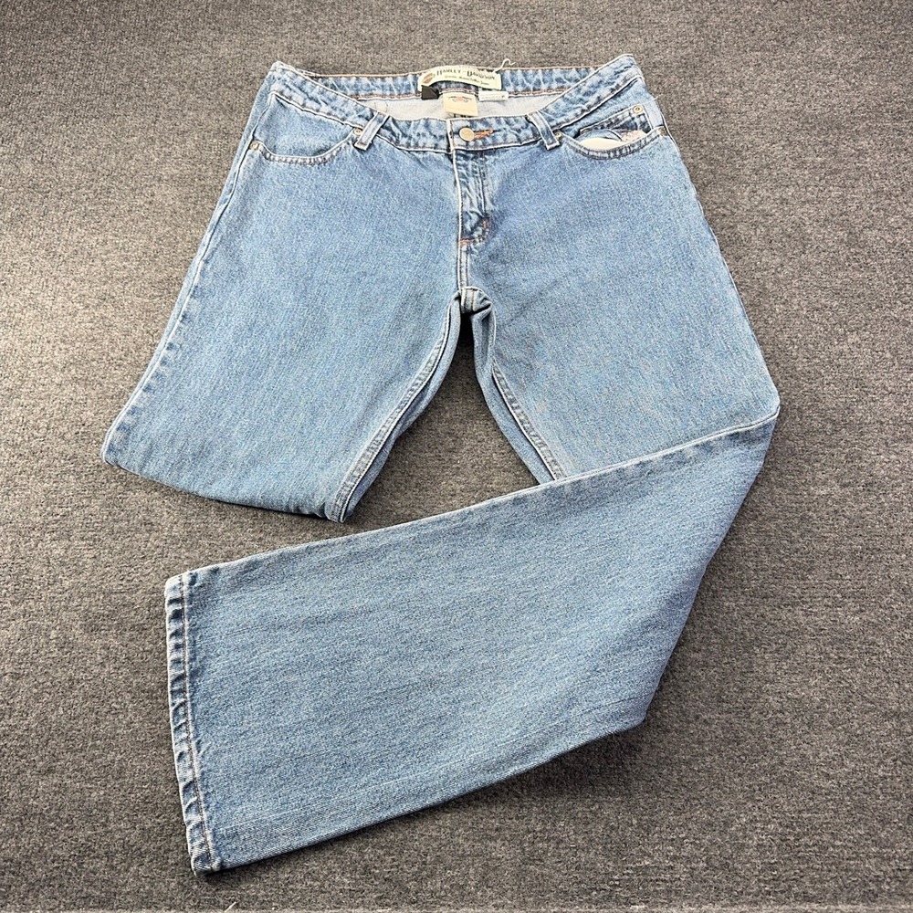 Harley Davidson Womens Bootcut Jeans Medium Wash Denim Size 10